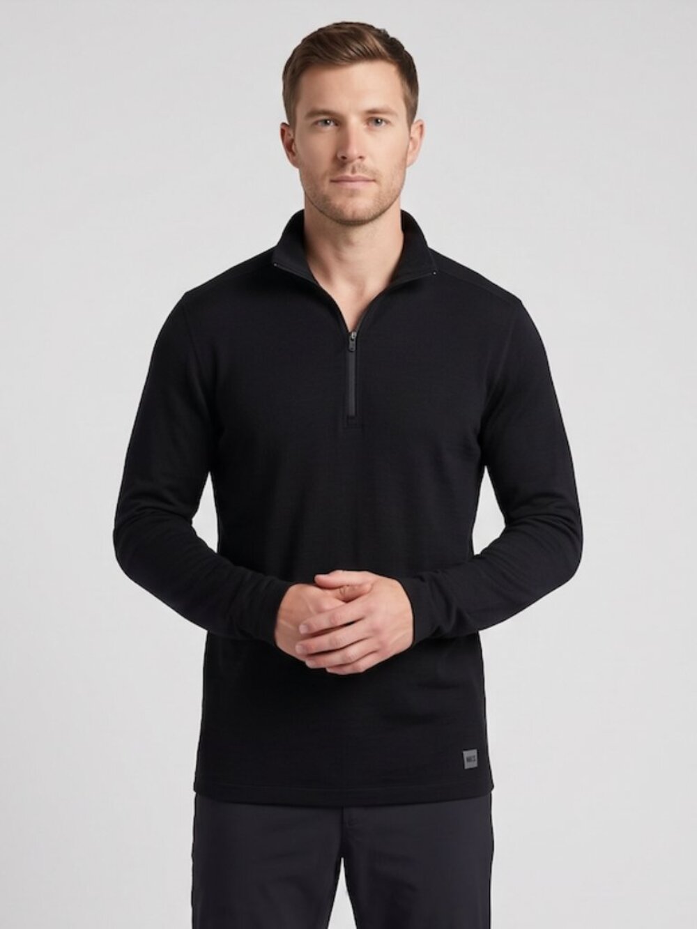 Mountain Equipment Company MEC Men's Black Quarter-Zip Long Sleeve Knit Top L